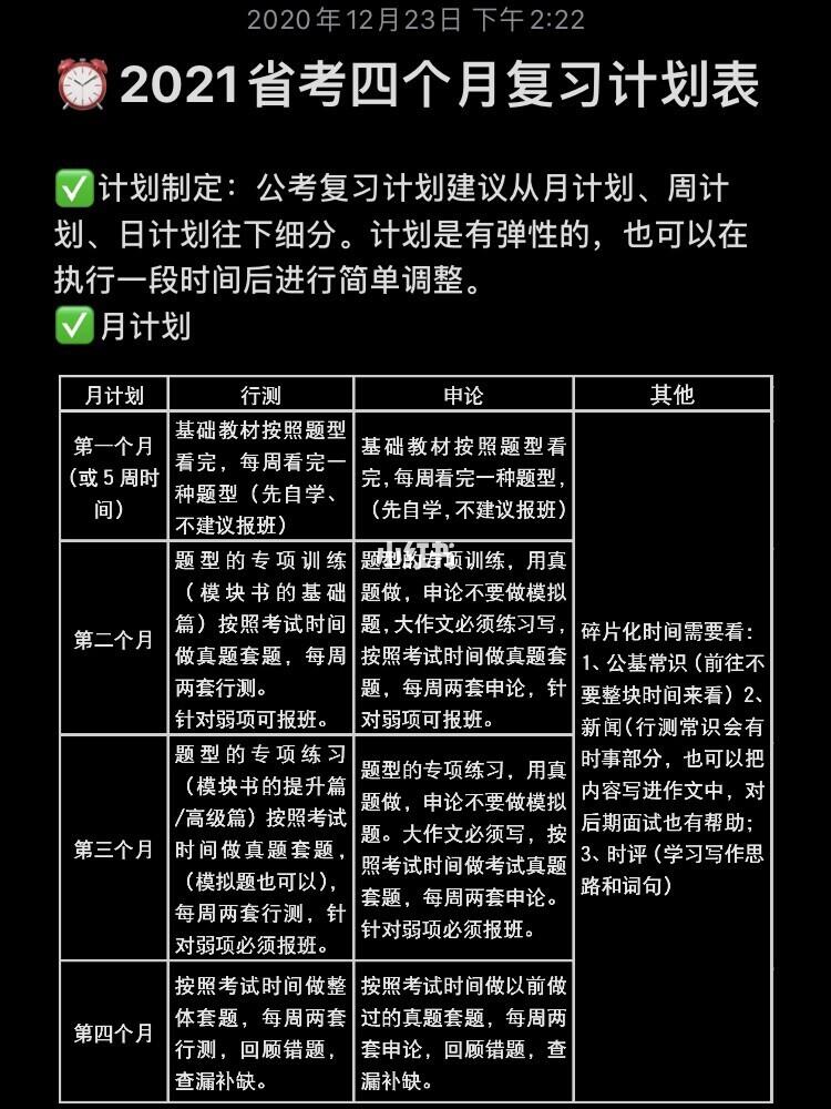 备考公务员计划表模板及应用策略指南