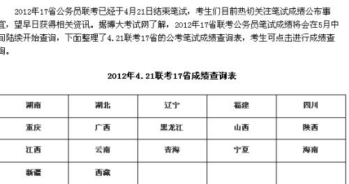 国家公务员考试成绩发布时间详解