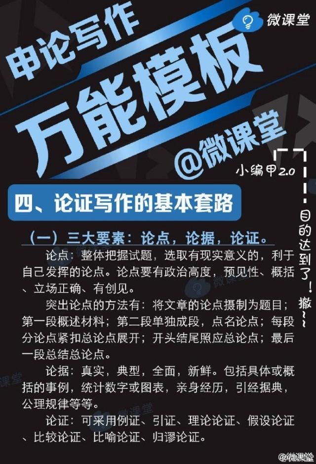 申论大作文基础框架，逻辑清晰、论述深刻的万能模板