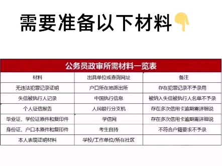 公务员政审所需材料准备详解攻略